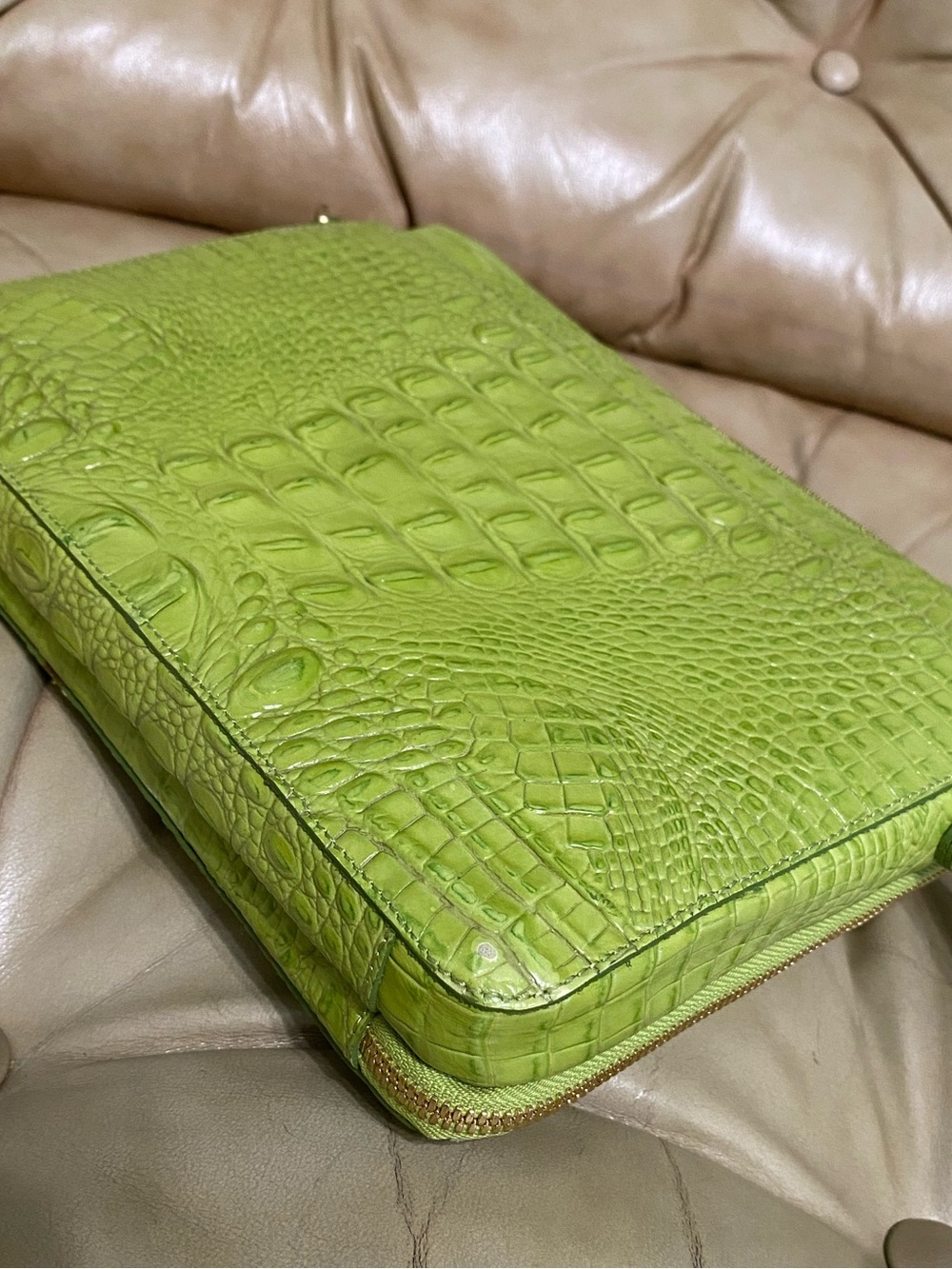 LKNW Brahmin iPad/Tablet Bag Built-in Wallet Organizer Crossbody Lime Melbourne - Picture 16 of 16